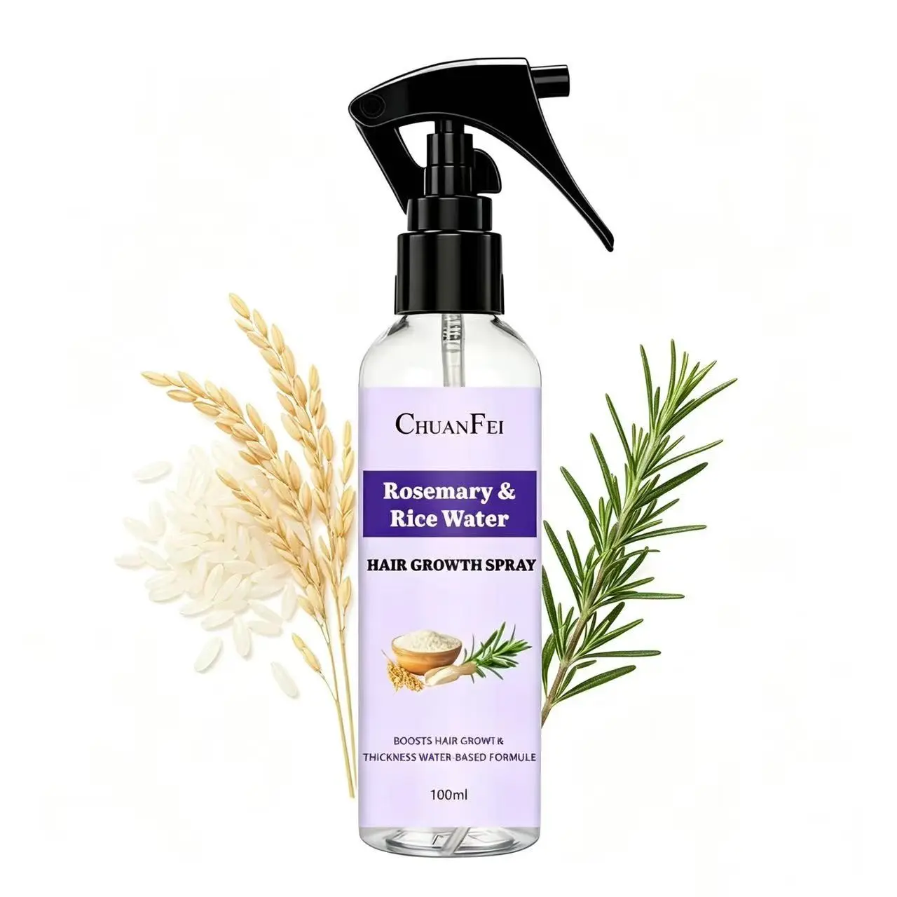 Natural Rosemary Rice Water Hair Spray, Rosemary Essence + Rice Water, Reduces Hair Loss, Scalp Care, Deep Nourishment, Intensive Haircare, Smooth Hair, Improves Frizz, Nourishing Hair Treatment