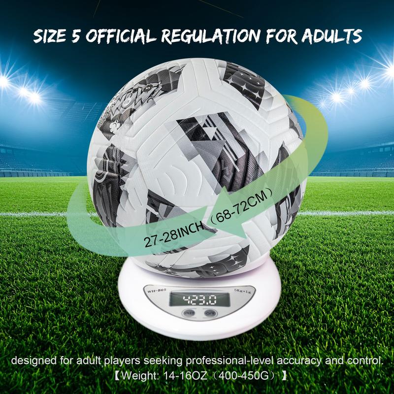 Soccer Balls - Soft Touch Soccer Ball & Air Pump Set - Size 5 - Ideal for Youth & Adults with Unique Design and Convenient Carry Bag