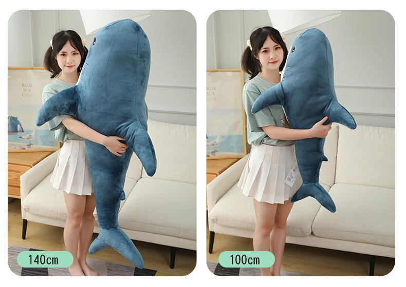 30-120CM Gaint Shark Whale Plush Pillow Gray Blue Pink Shark Stuffed Doll Warm Hug Pillow Cushion Toys Sofa Home Decoration