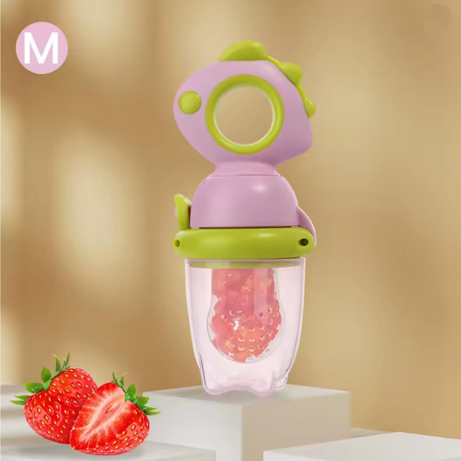 Silicone Fruit Teether, 1 Piece Rotating Push Type Fruit Feeder, Baby Fruit Feeder Pacifier, Baby Fruit Teether, Baby Food Supplement Feeder, Baby Teething Toy, Feeding, Cute, Newborn
