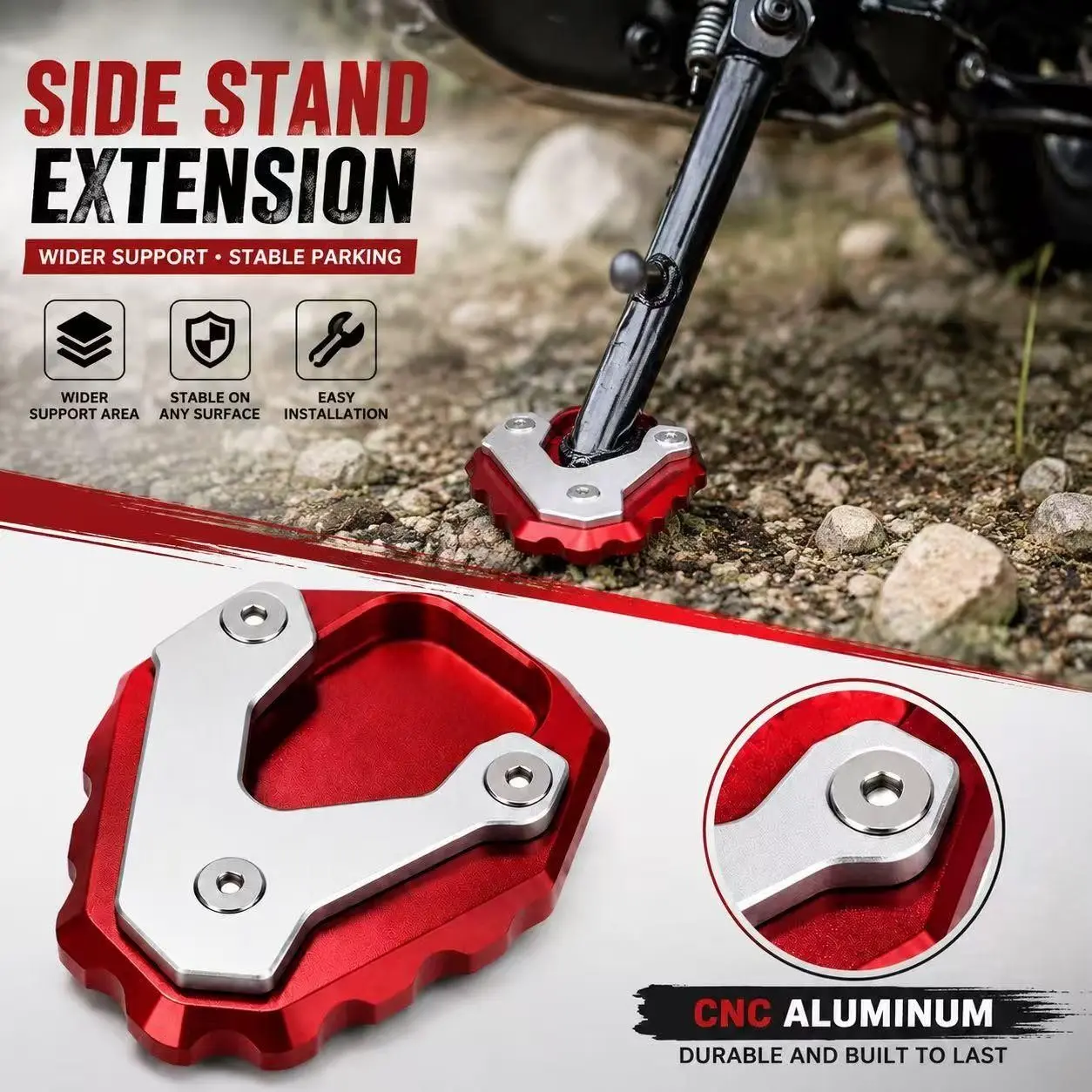 Honda Cb500f Cb500x Cbr500r Side Stand Enlarger, Motorcycle Kickstand Plate, Durable & Reliable Design, Perfect Fit for Your Bike