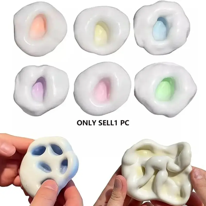 Pressure Release Squeeze Toy, Elastic Bubble Finger Toy, Sensory Relaxation Stress Relief, Hand Exercise Gift for Birthday Parties, Sensory Fidget Relief