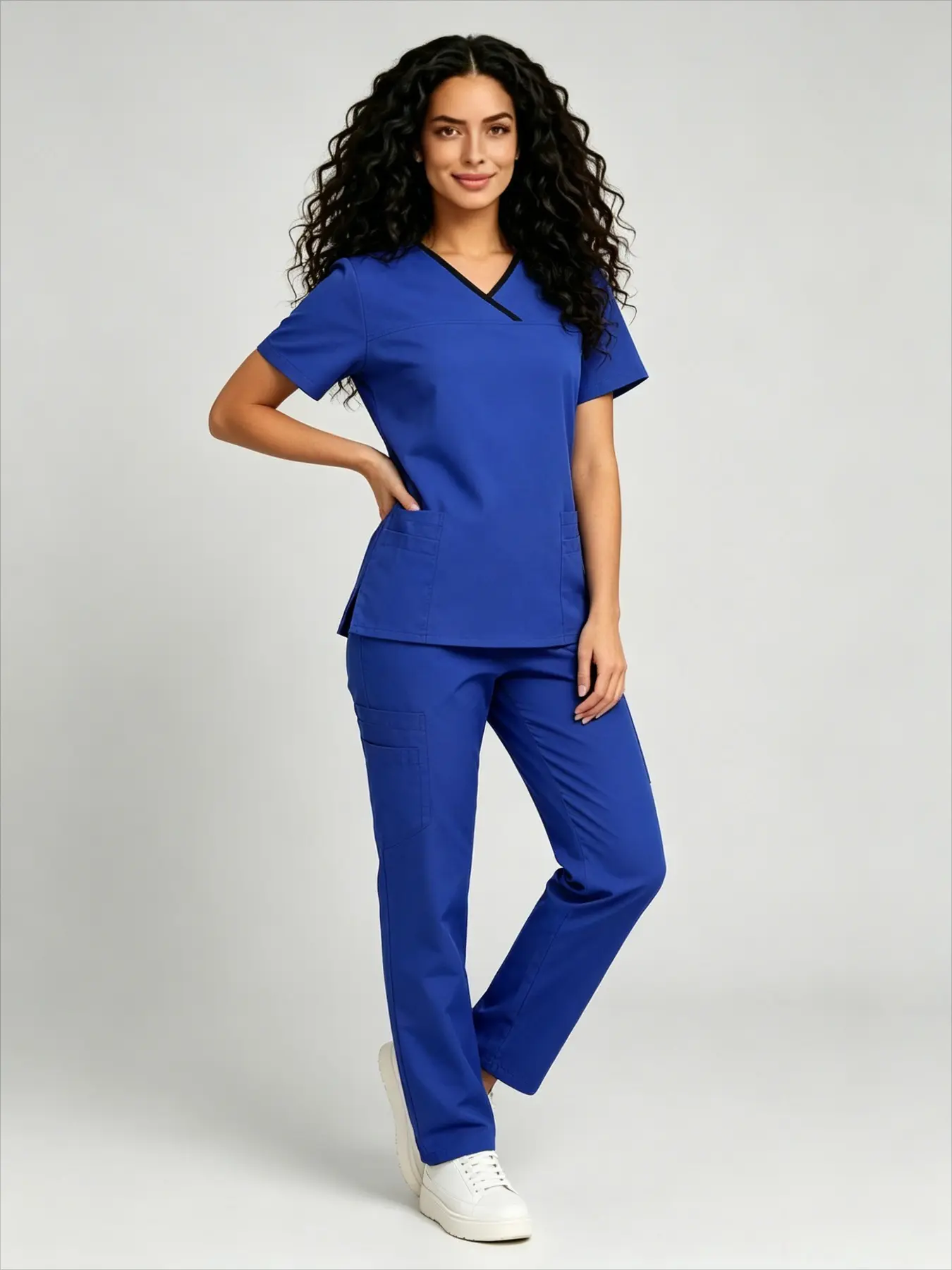 V Neck Unisex Thin Scrub Sets Soft Breathable Simple Style Workwear Daily Work Uniform For Doctors And Nurses
