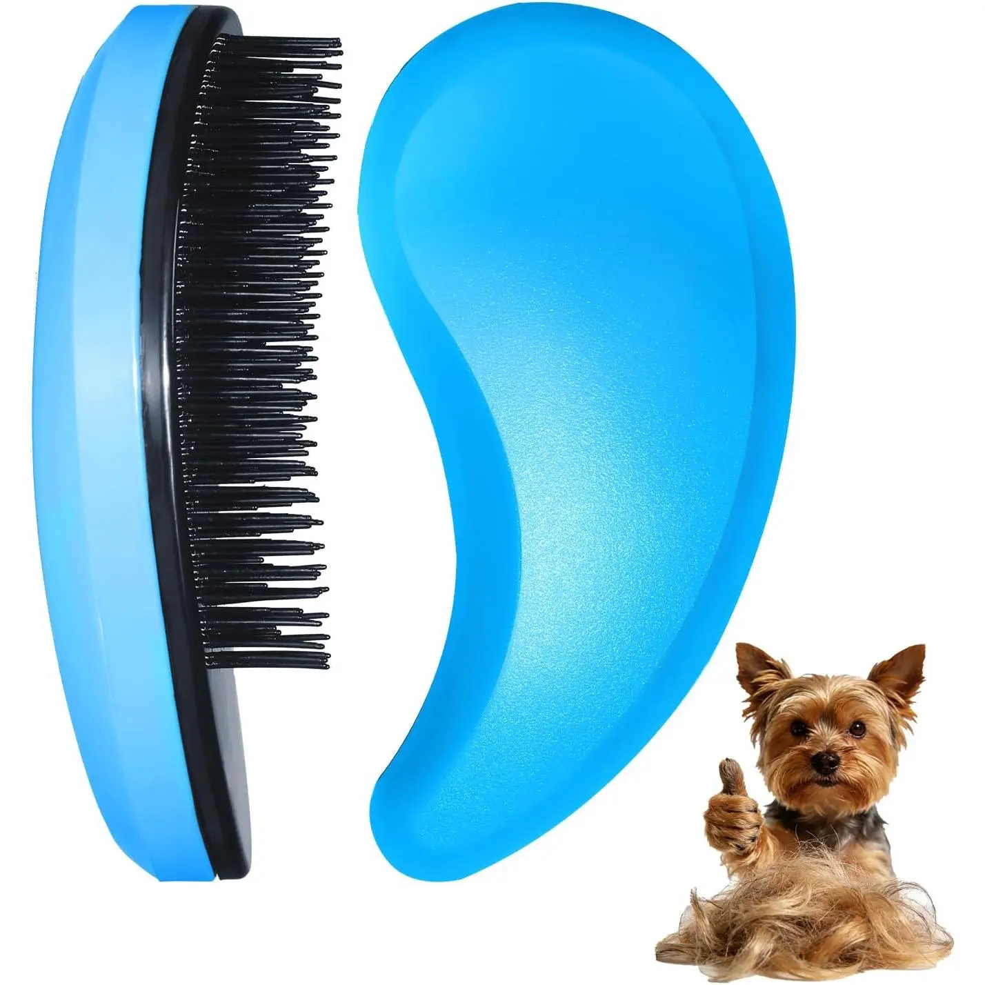 Small Dog Brush- Grooming Tool for Teddy, Yorkies, Maltese, Shih Tzu, Chihuahua - Puppy Hair Brush (Blue)