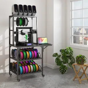 3D Printer Stand, Heavy Duty Printer Table with Filament Storage Rack, T-Type Spool Holder & Wheels – Multiple Models