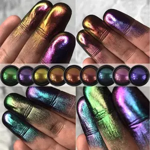 9-Color Chameleon Eyeshadow Palette with Dual-Ended Brush, Metallic Glitter Eye Shadow Set, Perfect for Stage, Halloween, Music Festivals