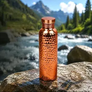 Ayurveda Travel Water Bottle, Food Grade Large Mouth Sports Cup, Portable Car Outdoor Copper Coated Cup, Large Capacity 800ML, Portable Drinkware