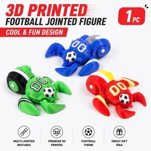 3D Printed Football Turtle Toy, Creative Desktop Decor, Movable Joint Stress Relief, Sports Enthusiast Gift, Sports Accessories Gift