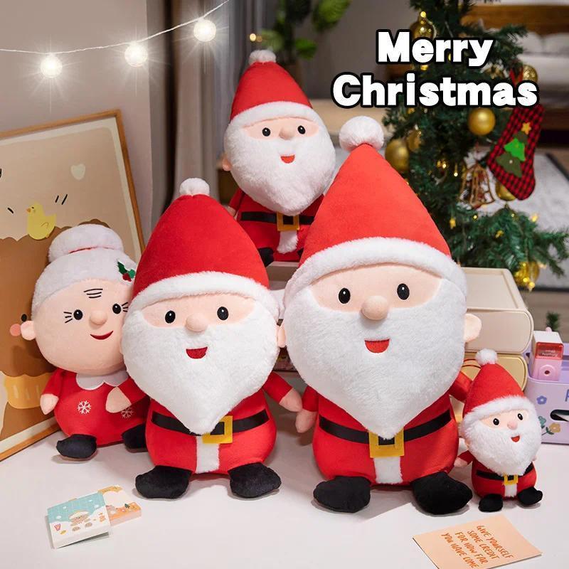 Cute Santa Claus & Elk Snowman Gingerbread Man Plush Toys Stuffed Animal Doll Christmas Gifts For Children Kids Home Decoration