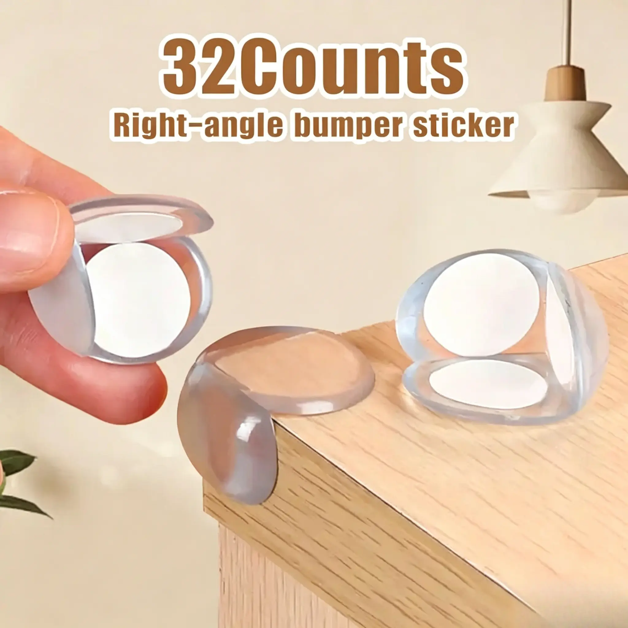 Concrete Furniture Corner Guards, 32-Count Round Edge Cushions with 3-Side Adhesive Strips, Easy-to-Use Protection for Ceramic, Glass Surfaces