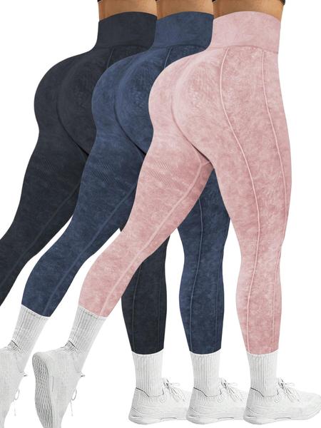 Women's Solid-Color High-Waist Stretchy Sports Leggings, Breathable Comfortable Skinny Pants for Yoga, Gym and Workouts, Ladies' Sportswear for All Seasons