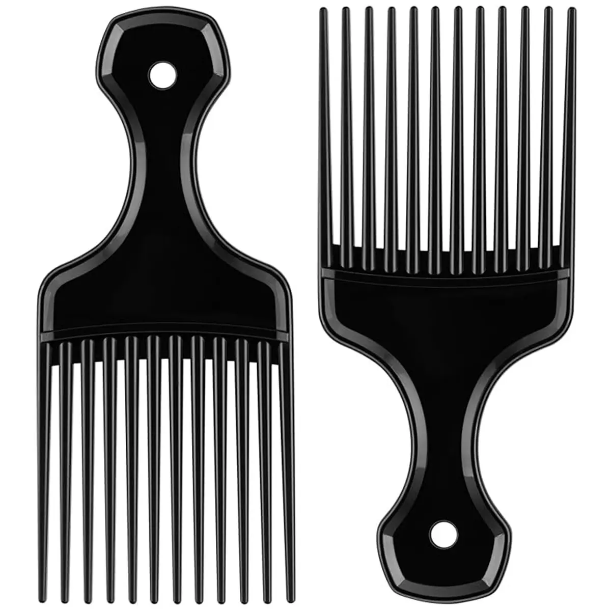2-Piece Wide-Tooth Comb Set, Hair Brush for Afro Braids, Detangler & Styling Comb, Unisex, Hair Tool, Plastic Material, Batch Ch2026003
