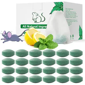 Natural Peppermint Oil Rodent Repellent 24 Pack, Non-Toxic Pet Safe Pest Control Deterrent for Mice Rats Ants Spiders Roaches Squirrels, Green Replacement for Poison & Traps, Indoor Outdoor Use for Home Basement Garage Garden Attic Household Pest Preventi