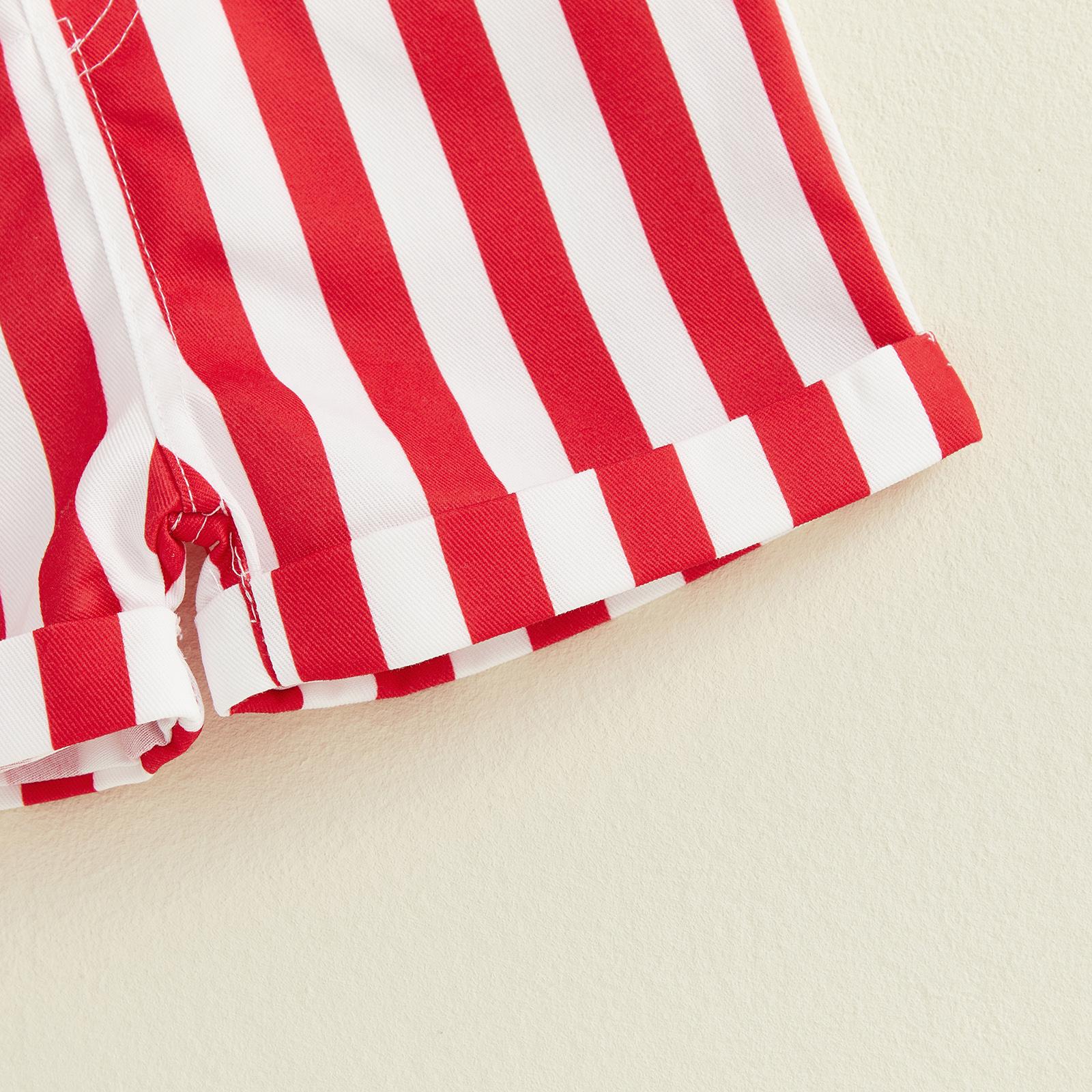 Emmababy Kids Toddler Baby Boy Girl 4th of July Overalls Outfits American Flag Overall Shorts Suspender Jumpsuit with Pocket Costume Romper