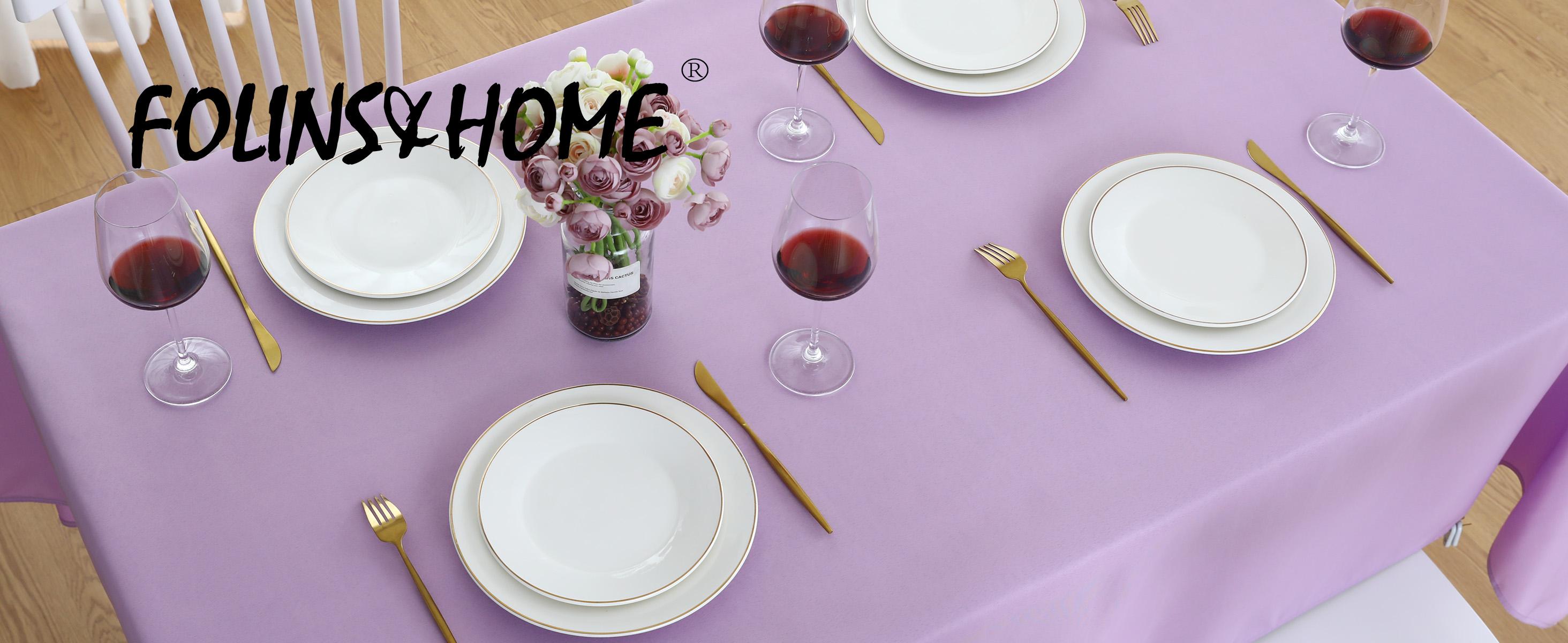 Lavender Rectangle Tablecloth Wrinkle Free Waterproof Polyester Table Cloths Spillproof Heavy Duty and Washable Table Cover for Party, Banquet, Indoor and Outdoor-Square/Rectangular