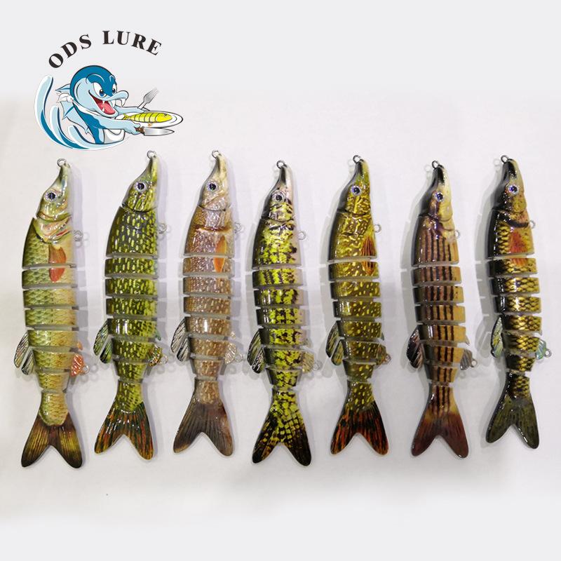 9 Segments Jointed Fishing Lure 130mm 17g Hard Bait Sinking Swimbait Realistic Multi Jointed Lure for Pike Bass Musky Freshwater Fishing Lures