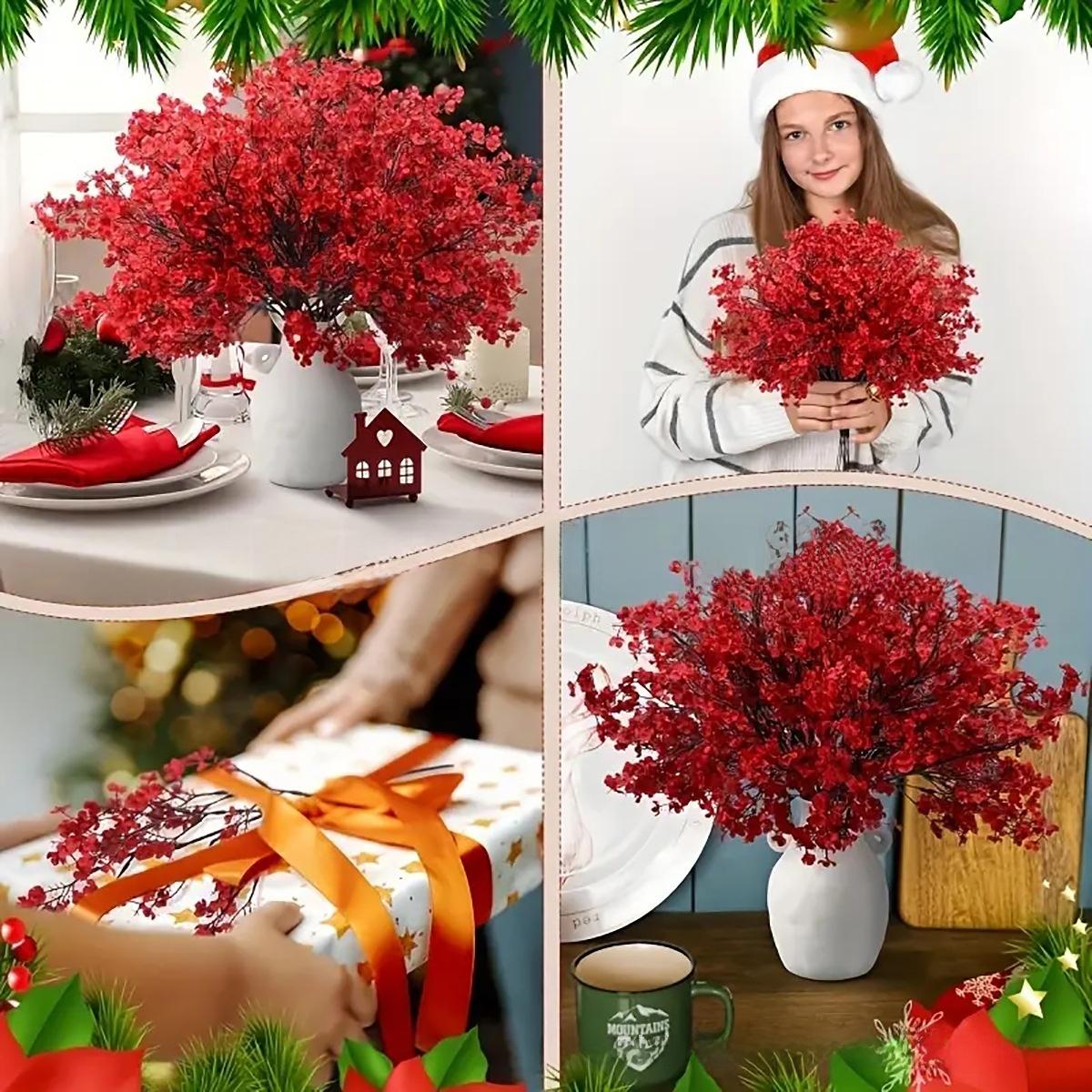 Independence Day red, white, and blue artificial flowers, autumn home vase, outdoor wedding arch decoration with floral arrangements