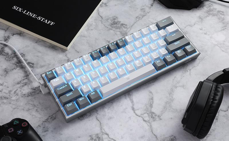 Redragon K617 Fizz 60% Wired RGB Gaming Keyboard, 61 Keys Hot-Swap Compact Mechanical Keyboard, Linear Red Switch, Pro Driver/Software Supported