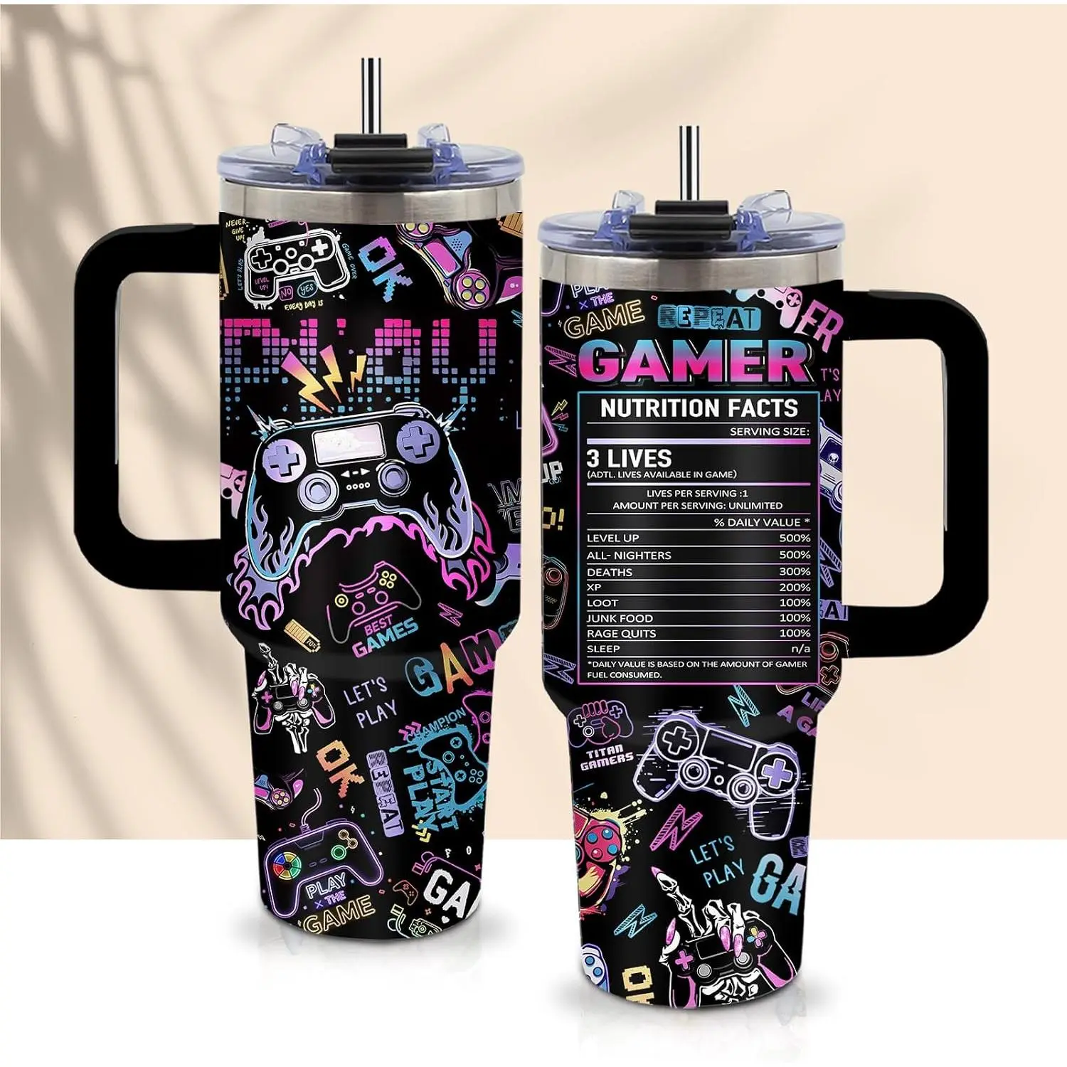 Gaming Gifts for Men Boys, Gamer Gifts for Men, 40oz Gamer Tumbler Cup, Gaming Mugs, Teen Boy Gift Gamings Stuff, Gaming Gamepad Presents for Son, Birthday Gift for Him Mens Boys Gamings Cup