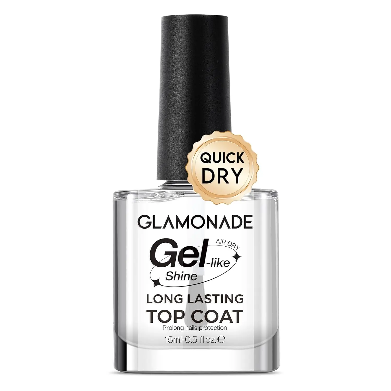 Clear Top Coat Nail Polish: Quick Air Dry No Chip High Shine, Long Lasting Glossy, Salon Quality for Nail Art Manicure