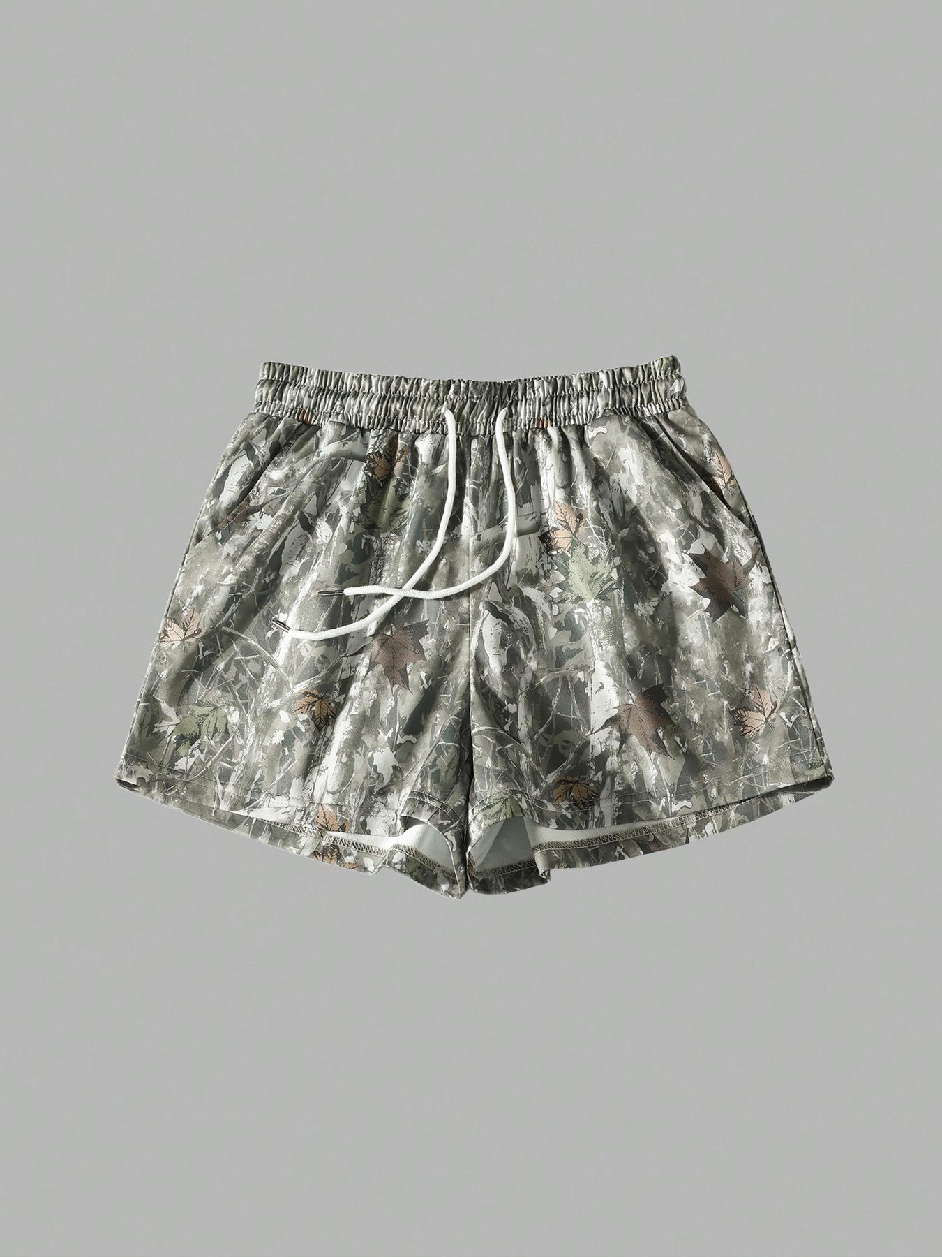Women's Plain & Camo Print Shorts, Casual Comfy Breathable Elastic Shorts for Summer, Ladies Bottoms for Daily Wear