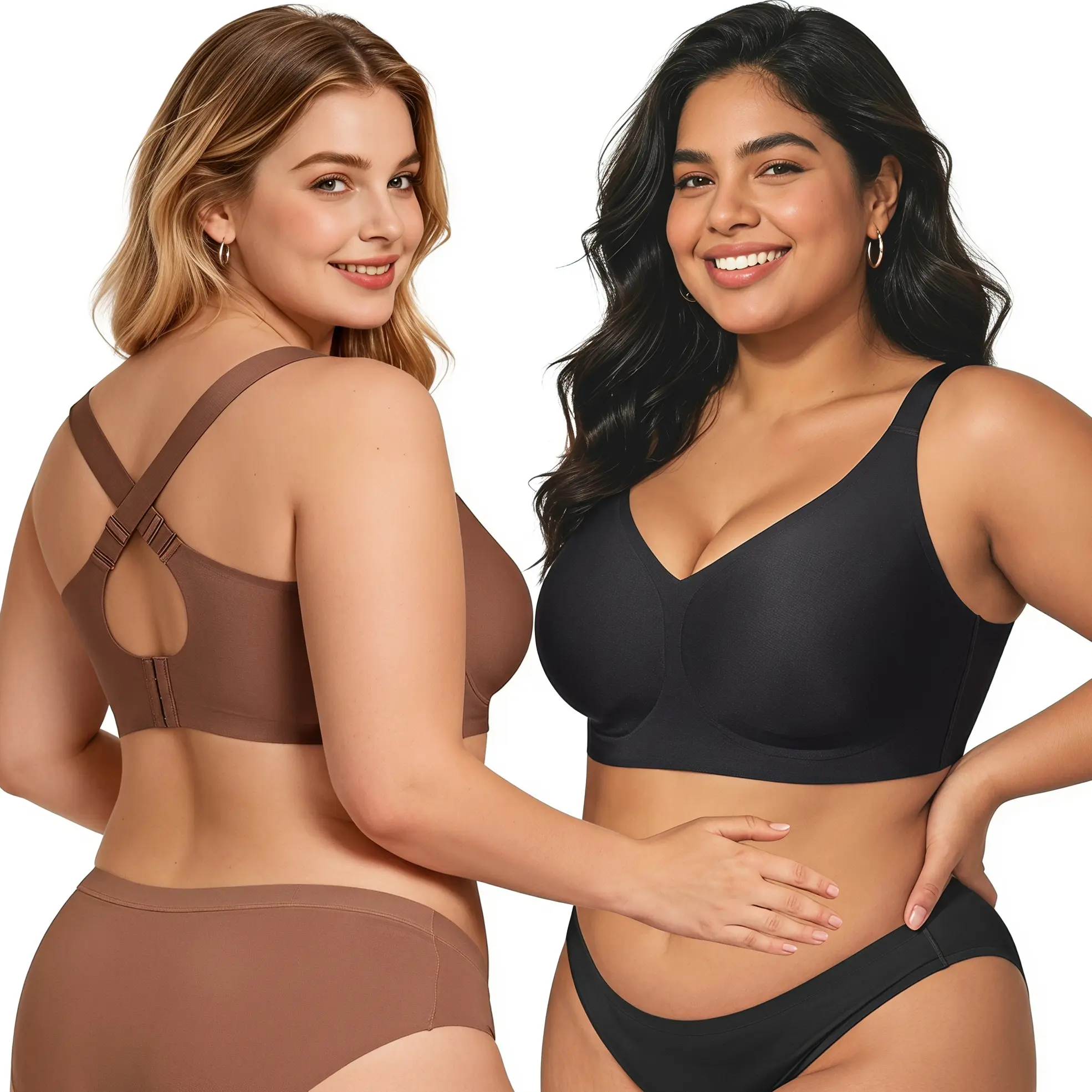 CORELOVE Wireless Jelly Bra,No Underwire Push Up Seamless T-Shirt Bra,Minimizer Full Coverage Everyday Comfort Bra,Soft Smooth Minimalist Fabric Adjustable Straps Basic Womens Big Bust C Cup Ladies Invisible No Show Wirefree Underwear