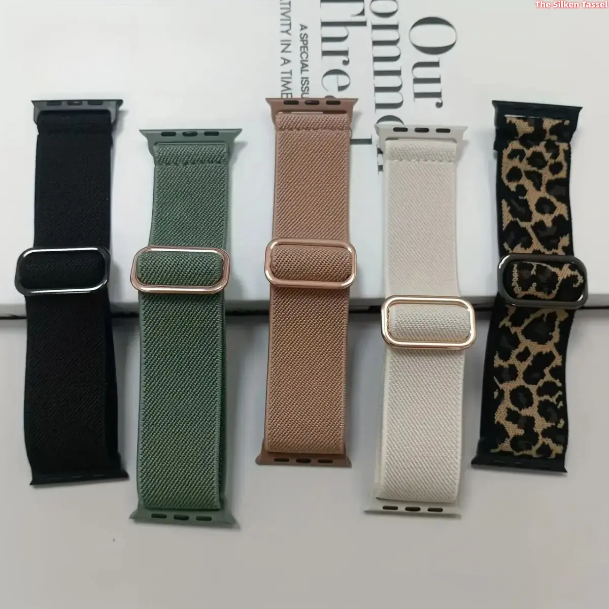 5-Pack, compatible with Apple Watch Ultra bands (sizes 49mm–38mm); soft, elastic nylon bands; unisex; suitable for Series 11/10/9/8/7/6/5/4/3/2/1. tiktokshopbacktoschool