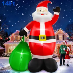 14 Ft by 8.5 Ft Giant Christmas Inflatable Santa Claus with Gift Bag Outdoor Decorations, Lighted Outside Standing Blow Up Santa Yard Decor for Lawn Garden Parties Holiday Xmas DecorationsXXJellybeanJourney1DD22HomeCookJoy