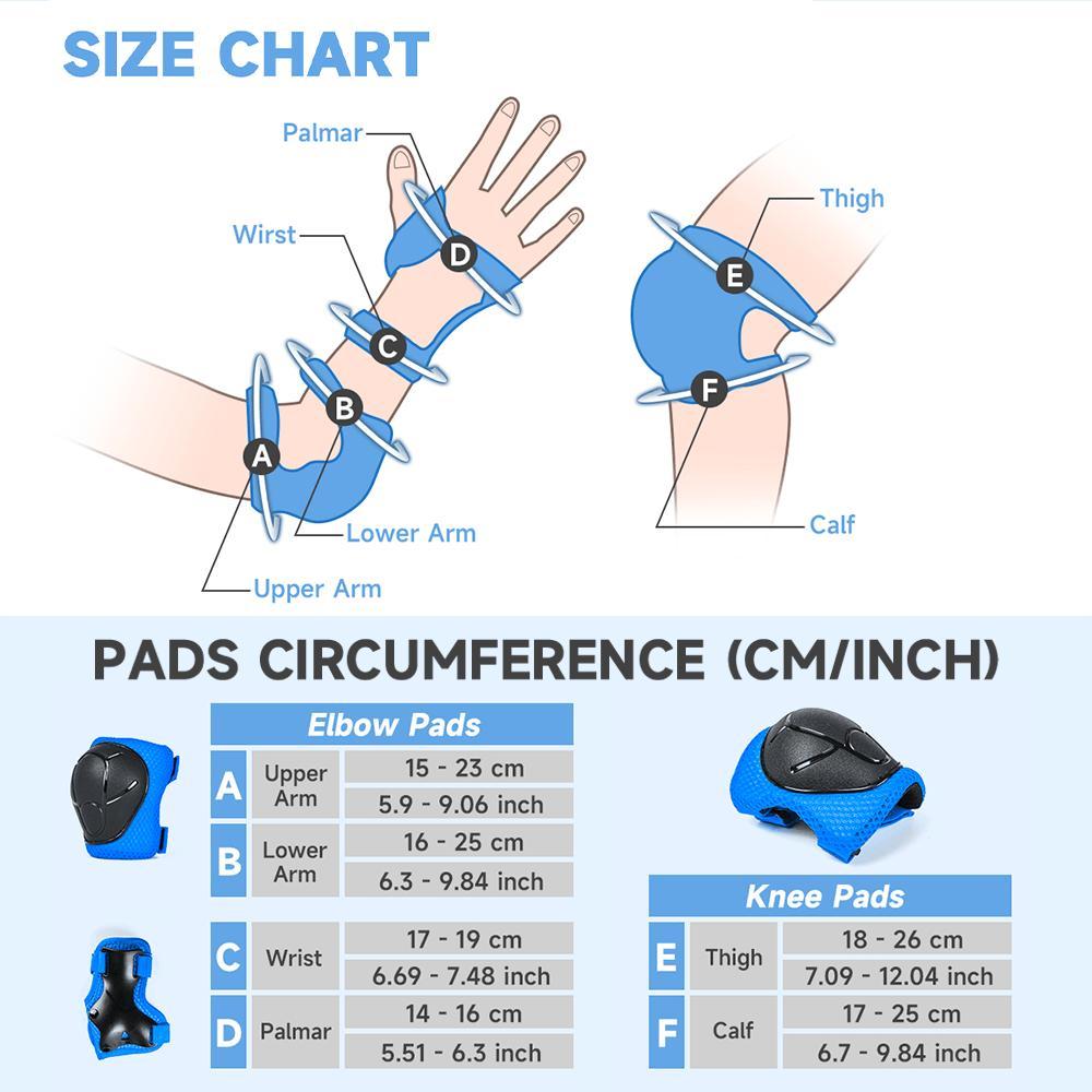 Kids Protective Gear Set, 6 Counts/set Knee Elbow Wrist Guard, Sports Protective Gear for Scooter Skateboard Balance Bike Children Cycling