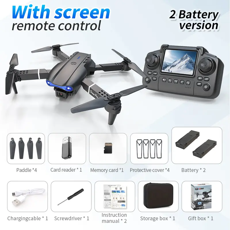 E99Pro Screen Control Dual Electric Drone Suitable for Beginners A Gift for Boys and Girls, or For Thanksgiving, Christmas, and Birthdays.
