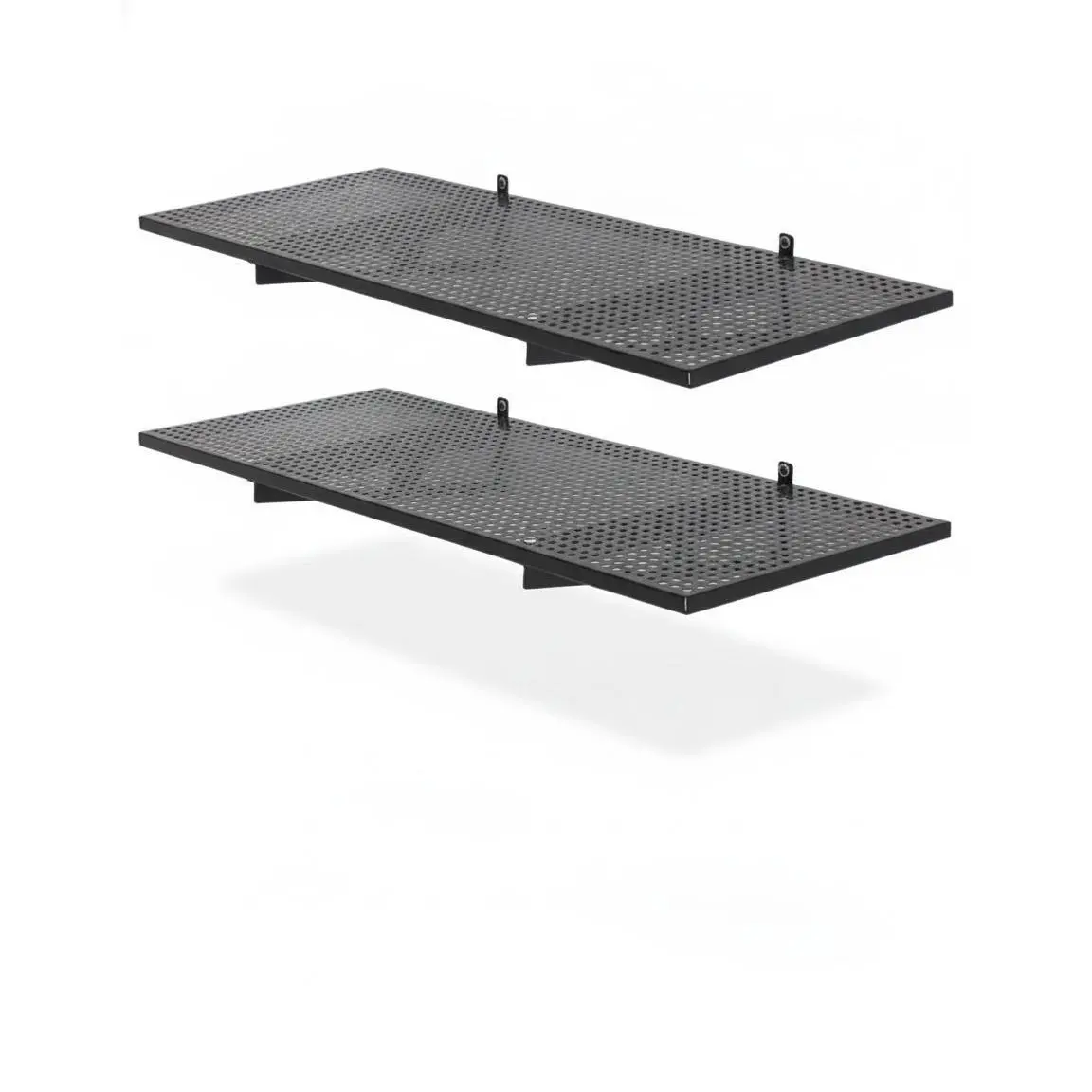 Heavy Duty Garage Wall Shelving - 1.5x4ft 2-Pack, 500 lbs Capacity, Wall Mounted Storage Racks with Hooks for Garage Organization, Durable Steel, Includes Gloves