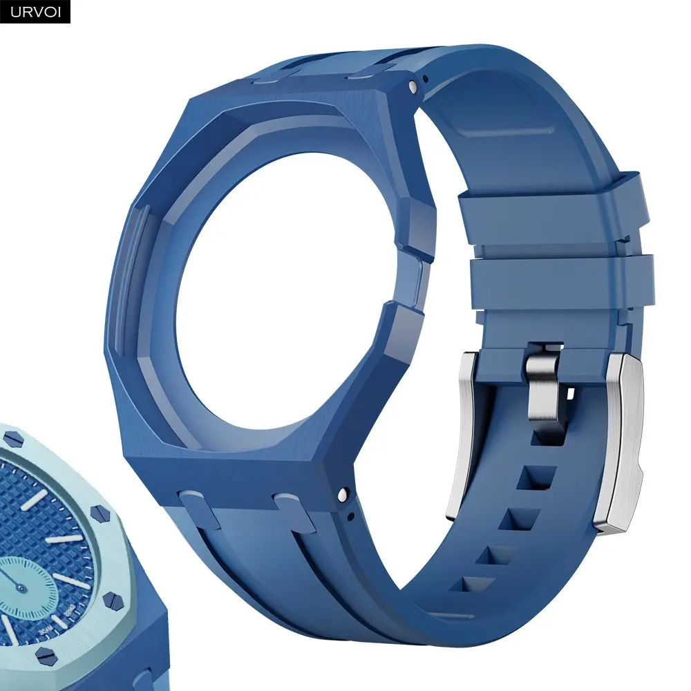 URVOI Bioceramic Case + Silicone Band for Swatch x AP Royal Pop Pocket Watch Switch to Wristwatch 2 in 1 Case Strap Pin Buckle Wearable