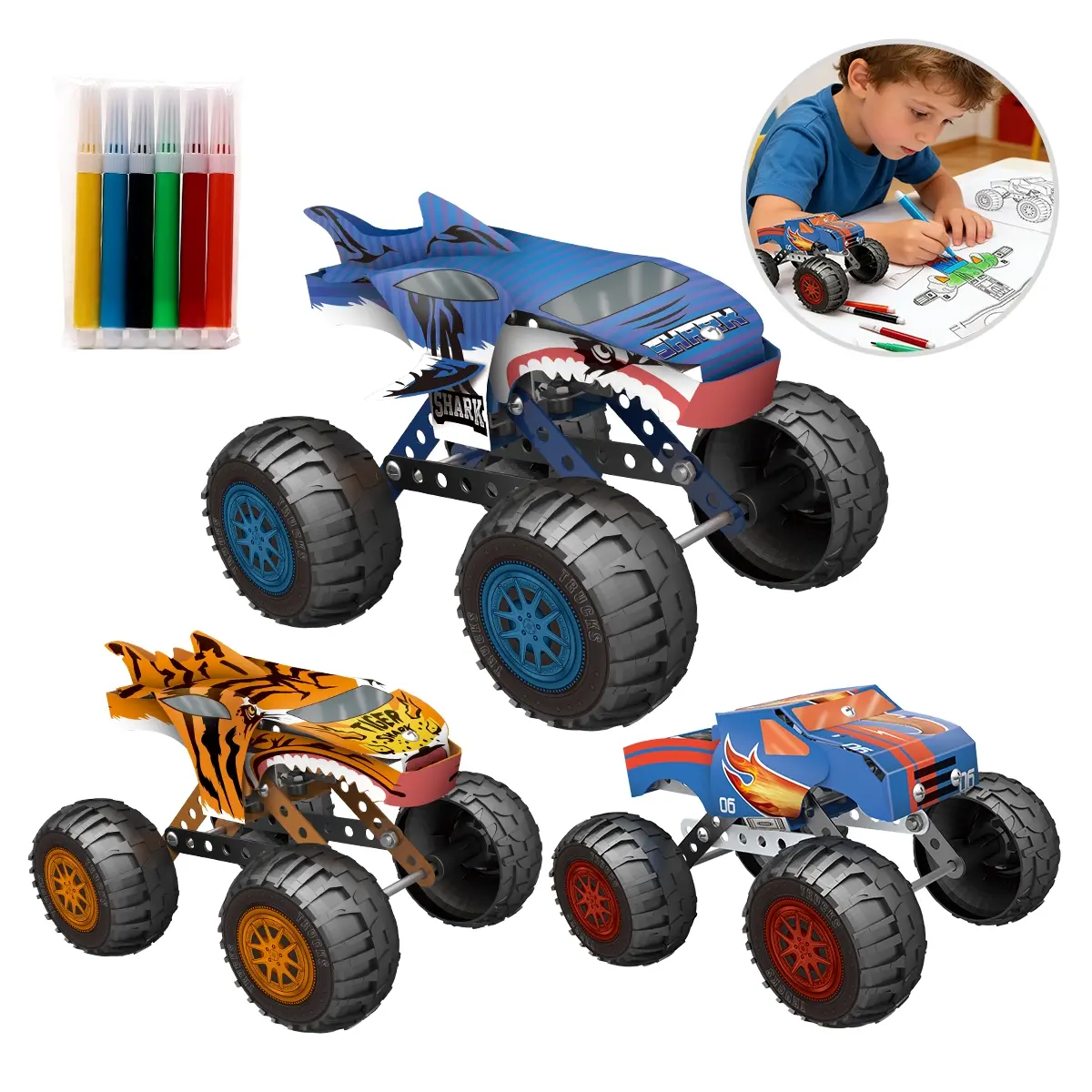 Metal Screw Assembly Car, DIY Graffiti Shape, Educational Toy Gift for Ages 8+, Christmas Birthday Present, Parent-Child Interactive Toy