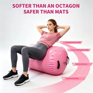 Inflatable Gymnastics Roll Pad, Cheerleading, Yoga & Home Gym Training Equipment, Workout Mat Thick, Inflatable Tumbling Mat, Gymnastics Air Mat