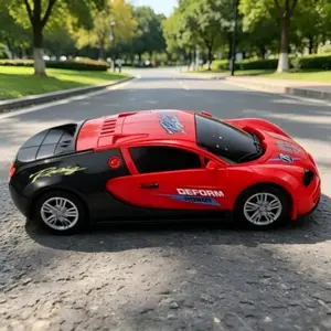 Two-In-One Transforming Race Car Robot Toy, Touch-Activated, LED Lights, Music, Obstacle Avoidance, Ideal Gift for Boys Aged 3+