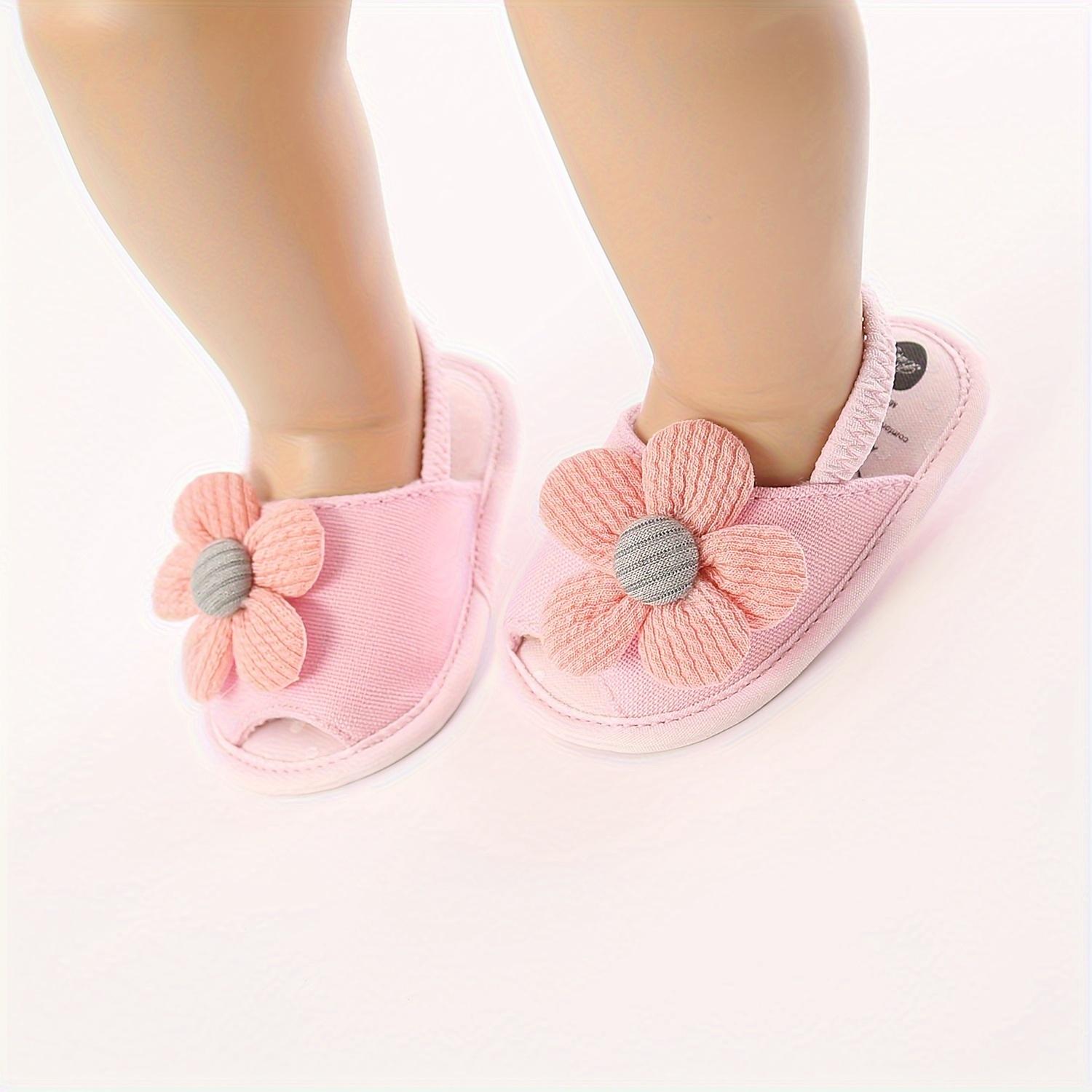 Trendy Cute Flower Decor Sandals Baby Girls, Breathable Lightweight Walking Shoes And