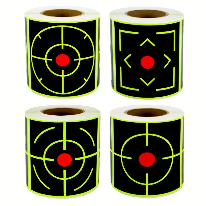 Target Stickers for Hunters and Shooters - Self-Adhesive Square Splatter Reactive Targets with High Visibility, Square Splatter Target Stickers