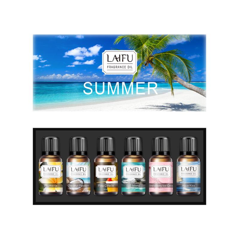 6x10ML Summer Essential Oils Set for Diffuser, Aromatherapy, Candle Making - Tropical Scents