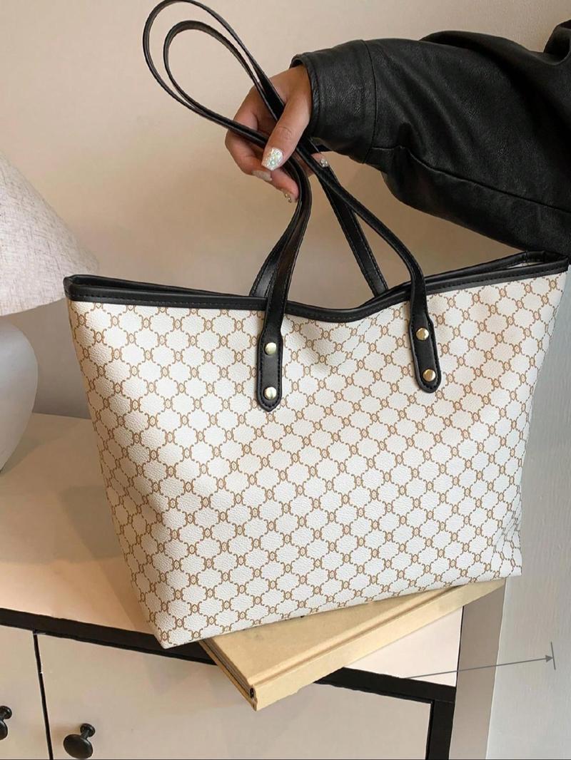 Fashionable Large Capacity Shoulder Bag, Casual Versatile Tote Bag for Women, Trendy All-match Commuter Bag for Daily Used, Handbag Shoulder Bag, Fashionable Patterned Bag