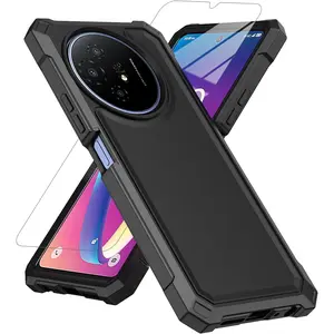 for TCL 60 XE NXTPAPER 5G/ TCL 50 XL 5G Case, with Screen Protector Hard PC Front Frame and Soft TPU Back, Shockproof Bumper Case (Black)