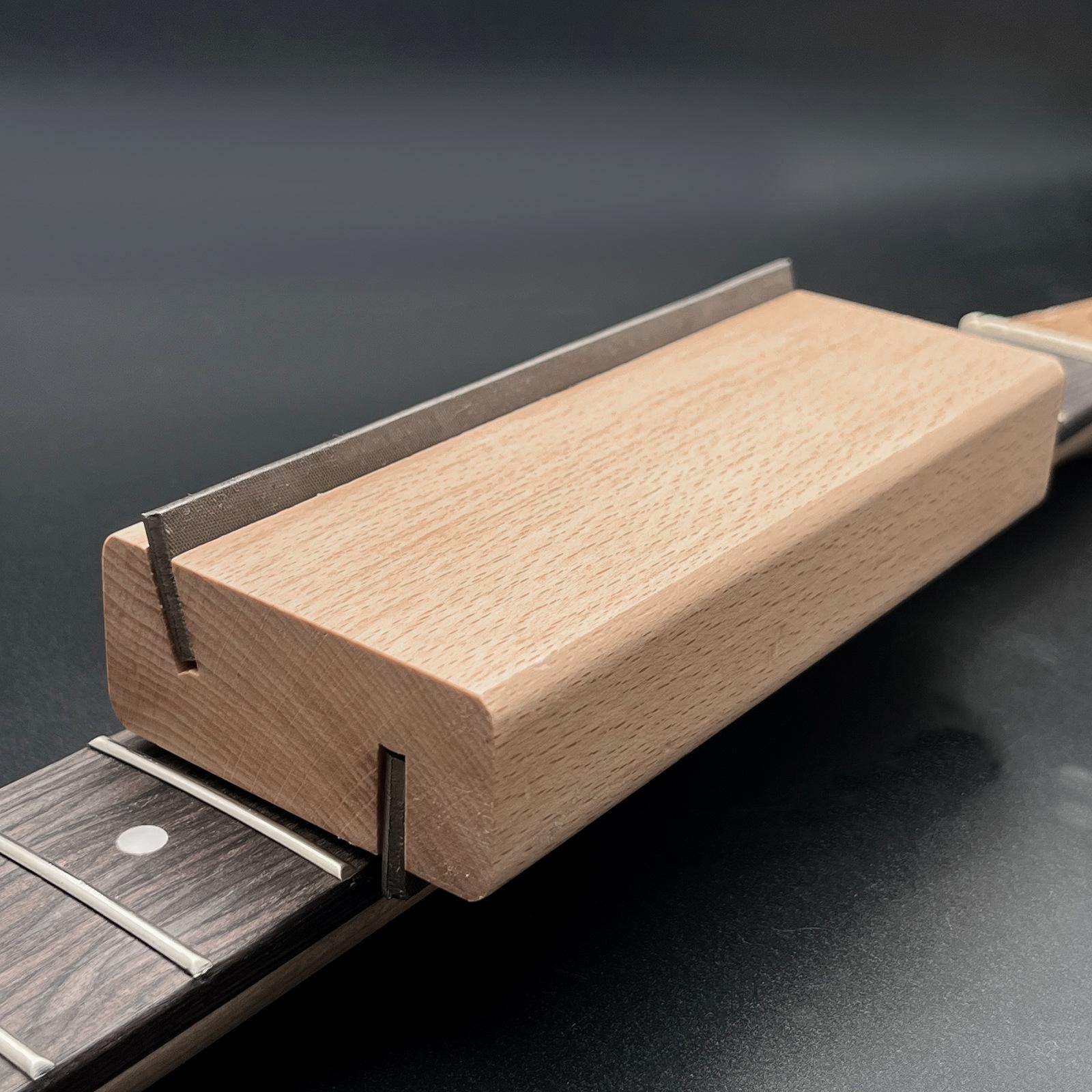 Solid Wood Guitar Fret File 2-in-1 Crown End Bevel File Tool Steel Fine Fret File Guitarist's Tool
