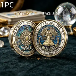 1pc Alloy 3D Relief Collectible Coin, Pyramid Eye Compass Art Inspiration, Gift for Friends Family, Birthday Graduation Anniversary, Home Decor