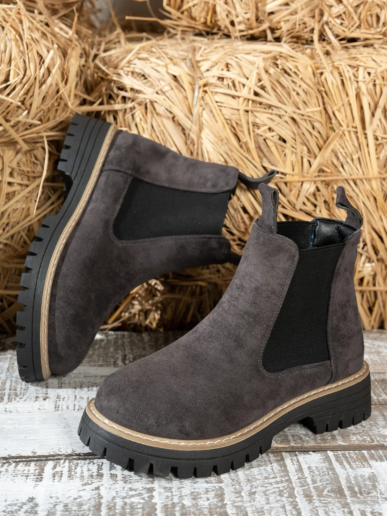 New Women's Chelsea Mid-Calf Boots, Trendy Fall Winter Heeled Chelsea Boots, Short Slip-On Fashion Plain Ankle Boots, Round Toe Comfortable Versatile, Daily Wear Boots
