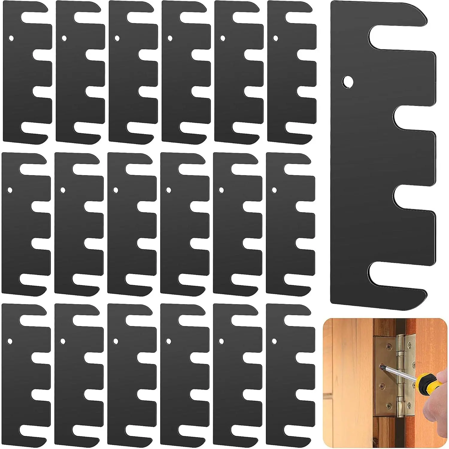 10 PCS Stainless Steel Door Hinge Shims – 3.5" & 4" Hinge Spacer, 0.03" Thick, Coated Finish for Door Repair Kit,Filling Gaps in Interior Doors Adjusting The Spacing to Align Them, Used to Solve Problems Such As Door Air Leakage