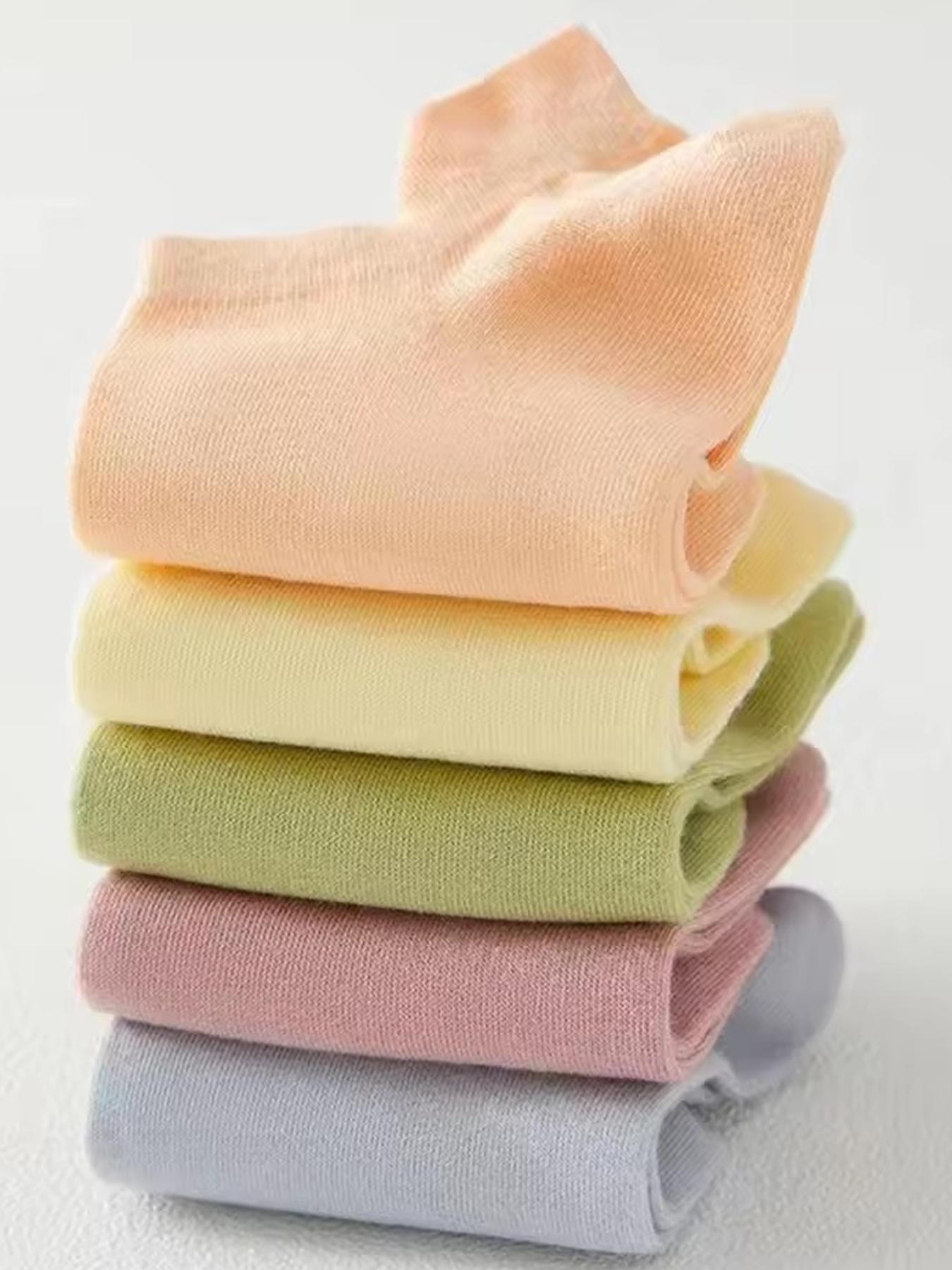 Women's Solid Color Low Cut Socks, Casual Comfy Breathable Socks for Daily Wear, Multipack Knit Socks for All Seasons