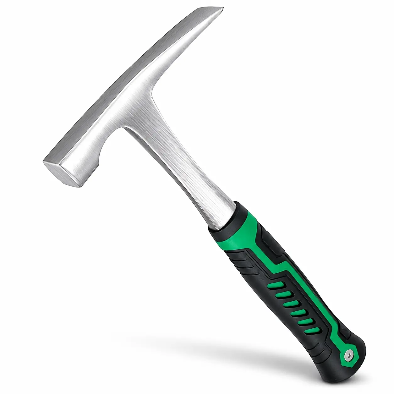 Geological exploration hammer, rock excavation pickaxe, stainless steel material, flat head design, durable and long-lasting
