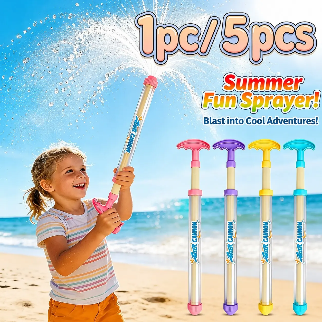 Fireworks Water Sprayer 2026 New (5-Pack Family Set), Creative Fireworks Water Gun, Kids Splash Toy, Pool, Backyard, Beach, Birthday Party, Water Squirt Guns