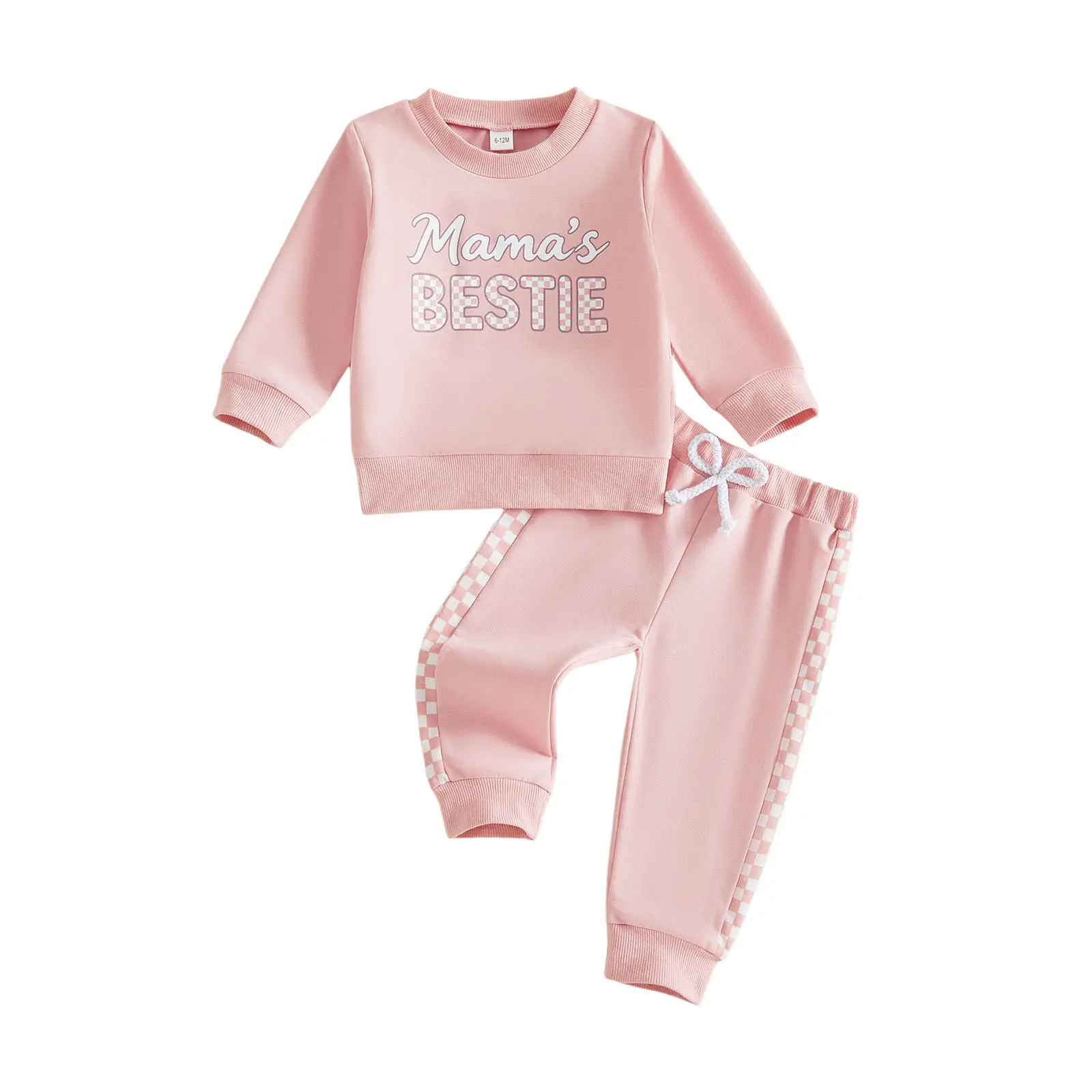 Toddler Baby Little Girl Outfit Long Sleeve Crew Neck Sweatshirt and Jogger Pants Set Fall Winter 0-3 Years