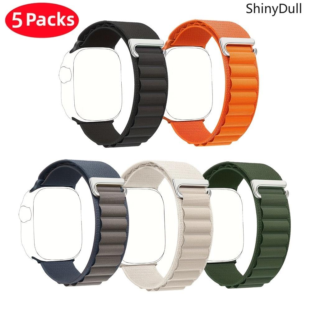 5-Pack Plastic Head C Buckle Nylon Watch Bands for Apple Watch – Alpine Loop Strap 38–49mm (Series 1–10, SE, Ultra/Ultra 2)
