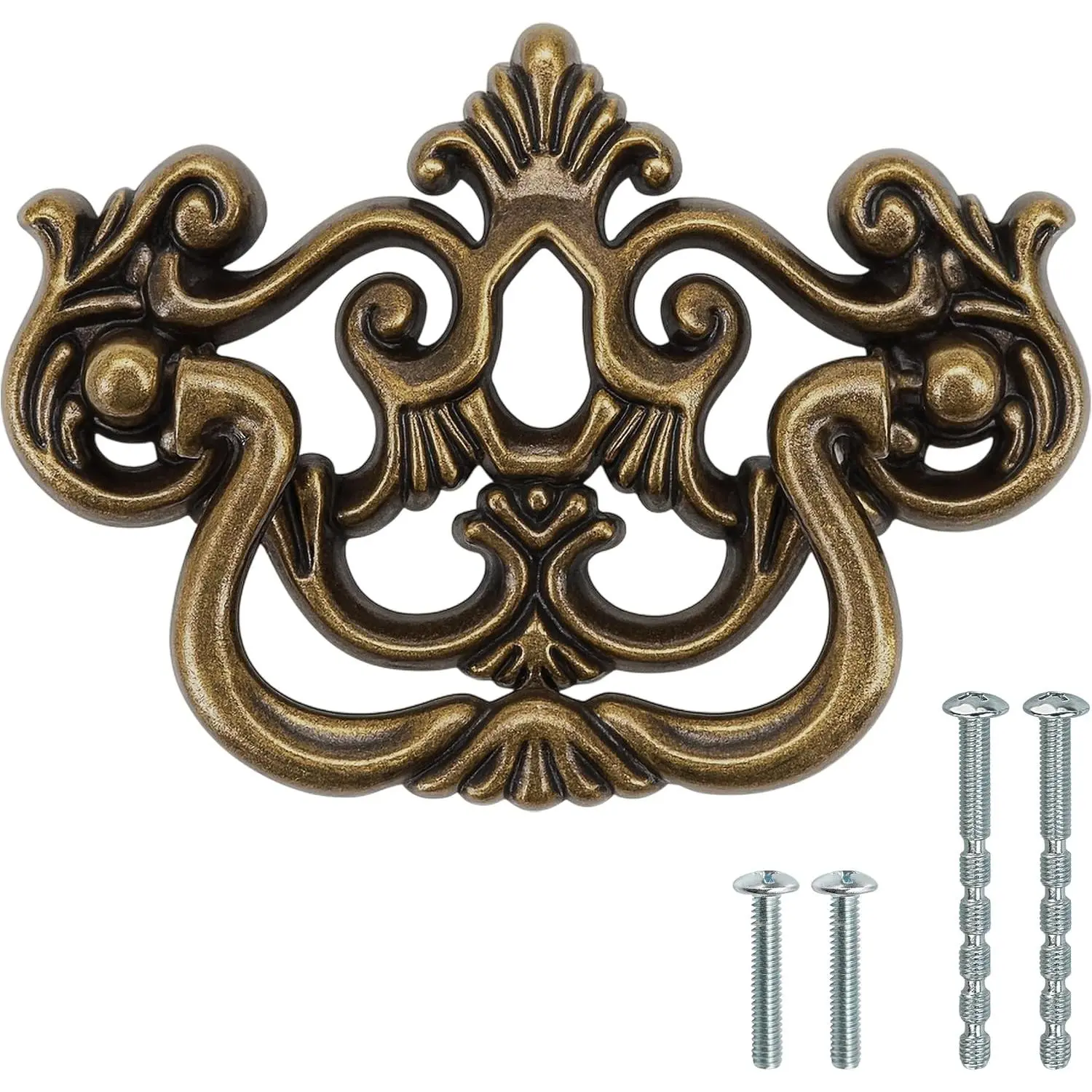 3'' C-C Bail Drawer Pull Drop Dresser Antique Bronze Swing Handle  Style 3 Inches Hole Spacing 76mm Center Dark Cabinet Pulls Kitchen Hardware Brass Handles